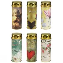 Article Lampe funéraire avec motif décoration de deuil Ø6cm H17cm 6pcs