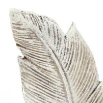Article Décoration funéraire plume gris blanc décoration funéraire polyrésine 15,5cm 4 pcs