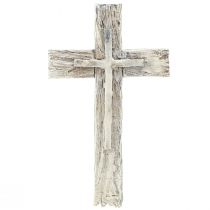 Article Décoration funéraire croix rustique gris blanc polyrésine 12×7cm 6 pcs