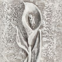 Article Vase funéraire vase gris à coller avec motif calla H32,5cm