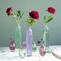 Article Grand vase à fleurs bouteilles violettes en verre décoratif Ø6,5cm H30cm