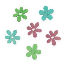 Fleurs en bois multicolores Ø4cm 72P