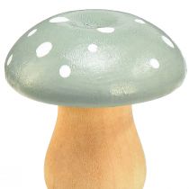 Article Champignons en bois champignons décoratifs amanites mouches en bois menthe verte 5cm 8 pcs