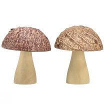 Article Champignons en bois champignons décoratifs décoration de table automne brun naturel 5×6cm 8 pcs