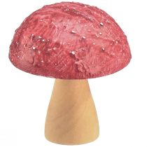 Article Champignons en bois champignons décoratifs décoration de table automne rouge naturel 5×6cm 9pcs