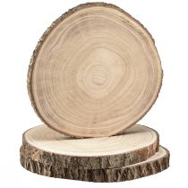 Article Disques en bois disque d&#39;arbre Paulownia naturel Ø26-28cm 3 pcs