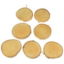 Article Disques en bois avec écorce de bouleau naturel Ø9-10cm 7 pcs