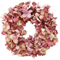 Article Couronne d&#39;hortensias couronne décorative artificielle rose mauve Ø30cm