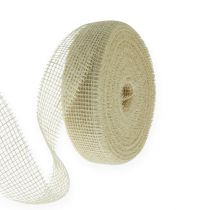Ruban de jute blanchi 5cm 40m