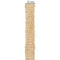Article Ruban de jute, ruban décoratif rustique, jute naturel, doré, 12 mm, 10 m