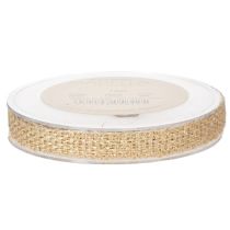 Article Ruban de jute, ruban décoratif rustique, jute naturel, doré, 12 mm, 10 m