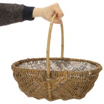 Article Set de 3 paniers en osier avec film plastique naturel 43/33/23 cm