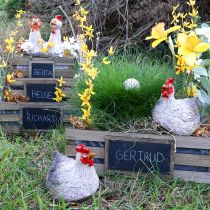 Article Poulet décoratif en céramique, figurine de décoration de Pâques amusante 16×12×12cm