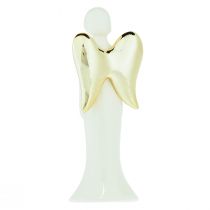 Article Figurines d'anges ange en céramique or blanc 6cmx5cmx15cm 2pcs