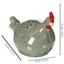 Article Figurine décorative de poulet en céramique pour le salon, de style rustique et de forme abstraite, 13 cm, lot de 2