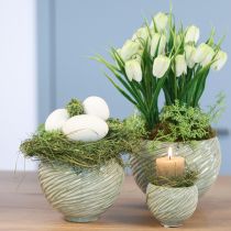 Article Bols en céramique au design spirale vert Ø9cm H7cm 4pcs