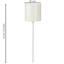 Article Bougeoir pour bougies coniques épaisses, métal, beige, 3,8 x 14 cm, 4 pièces