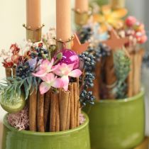 Article Bougeoir couronne doré, bougeoir bâton métal 4 pièces