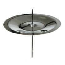 Article Bougeoir avec épine, argent 6 cm, 36 pcs