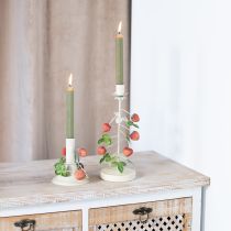 Article Bougeoir métal décor fraise crème d&#39;été H13cm