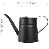 Article Petit arrosoir décoratif élégant, en métal noir, 30 x 13 x 17 cm, 1,7 l, pour jardinière ou balcon.