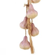 Article Décoration ail à suspendre artificielle jaune violet L50cm