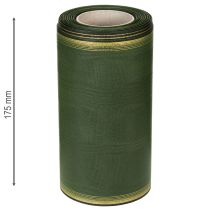 Article Ruban élégant en moire, 175 mm, vert foncé avec bordure perlée et tissage taffetas pour les occasions festives