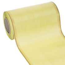 Article Ruban moiré pour couronne, vert clair bordé d'or, 175 mm x 25 m, décoration de haute qualité pour l'art floral