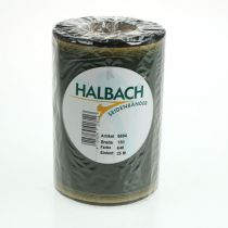 Article Ruban moiré pour couronne, 150 mm, vert foncé bordé de perles dorées, tissage taffetas, rouleau de 25 m pour la décoration et le design