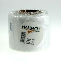 Article Ruban blanc pour couronne, de haute qualité, 75 mm x 25 m - ruban décoratif pour l'art floral et les services funéraires, idéal pour l'impression.