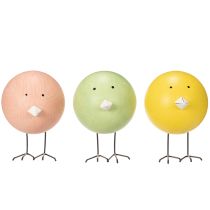 Article Figurines décoratives poussins ronds pour une touche de légèreté et de fantaisie, 9,5 cm, lot de 3