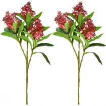 Article Fleurs artificielles Skimmia japonica rouge Skimmie 45cm 2pcs