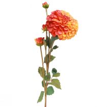 Article Dahlia Artificiel Fleurs Décoratives Orange Rouge Ø10 L80cm 2pcs