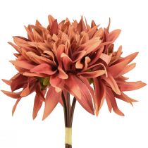 Article Dahlias artificiels fleurs rouge-marron Ø15cm L28cm 3 pcs