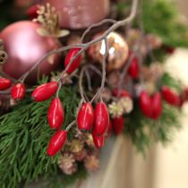 Article Couronne de cynorhodon artificielle décoration couronne d'automne rouge Ø50cm
