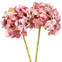 Article Hortensia Artificiel Grand Rose Mauve Ø15cm L58cm 2pcs