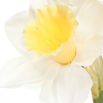 Article Jonquilles artificielles fleurs en soie jonquille blanche 40cm 3 pcs