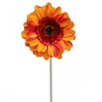 Article Fleur de Gerbera Artificielle, Gerbera Artificiel Orange Ø11cm L50cm