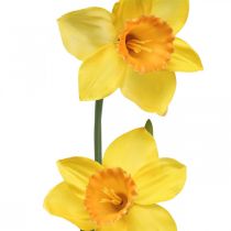 Jonquilles Artificielles Fleurs en Soie Jaune 2 fleurs 61cm