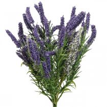 Lavande artificielle plante artificielle décorative violet blanc arbuste 46cm