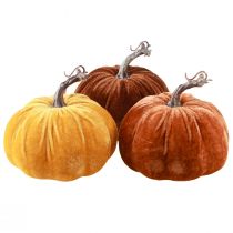 Article Décoration citrouille pour l&#39;automne en jaune marron Ø13cm 3 pcs
