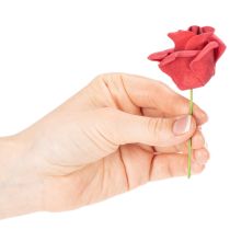 Article Roses rouges artificielles avec tige, 5 cm, lot de 100