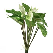 Article Fleurs artificielles, fleur de flamant rose, anthurium artificiel blanc 36cm