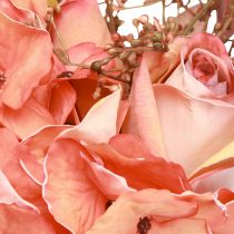 Article Bouquet de fleurs artificielles hortensia rose eucalyptus L33cm