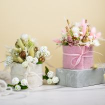 Article Bouquet de fleurs artificielles fleurs en soie branche de baies blanc 48cm