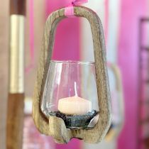Article Lanterne bois verre lanterne décoration salon Ø12cm H20cm
