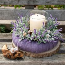 Article Couronne de lavande floquée Ø25cm