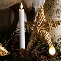 Article Bougies LED blanches coniques en cire blanc chaud 24,5 cm, lot de 2