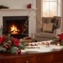 Article Sapin de Noël LED, fonctionne sur piles, décoration de table intérieure, 47 cm