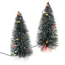 Article Sapin de Noël artificiel LED mini à piles 16 cm 2 pièces